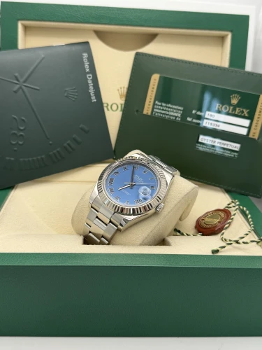 Rolex Datejust 2 41mm 116334 blue roman dial, oyster bracelet, 2014