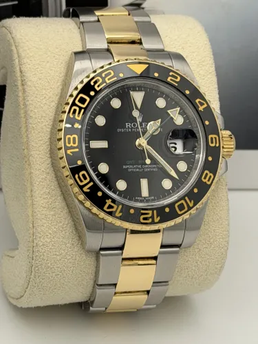 Rolex GMT Master 2 40mm 116713LN, bi metal, black baton dial, oyster, 2016