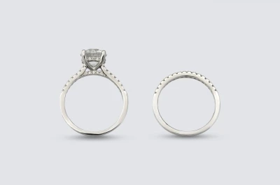 9ct White Gold Diamond Engagement Ring & Wedding Band Set 2.52ct