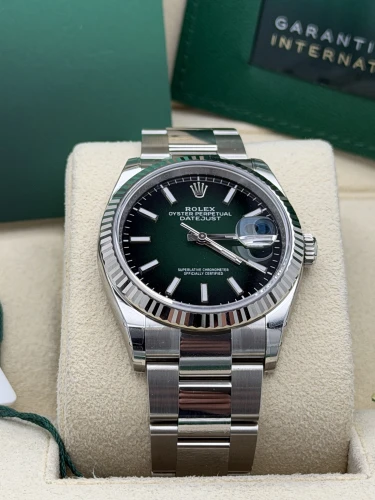 Rolex Datejust 36mm 126234 green ombré dial, fluted, oyster, 2026 unworn