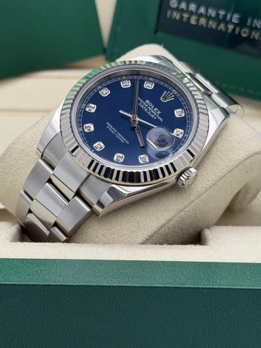 Rolex Datejust 4mm 126334 blue dia dial, fluted, oyster bracelet, 2021