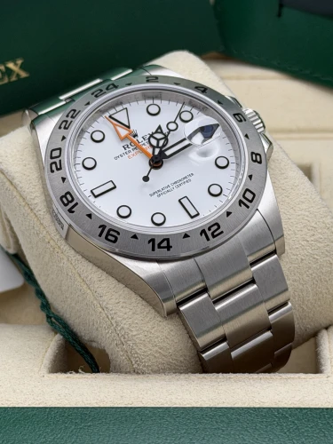 Rolex Explorer 2 42mm polar white dial, oyster bracelet, 2023 unworn