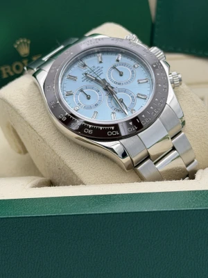Rolex Daytona 40mm, 116506 platinum ice blue baguette dial  2019