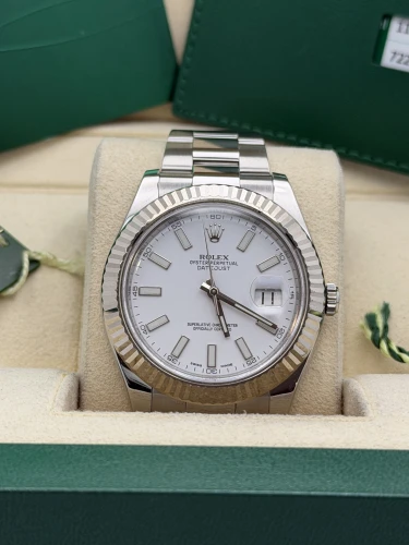 Rolex Datejust 2 41mm 116234 white baton dial, oyster bracelet 2015