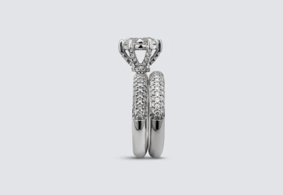 9ct White Gold Diamond Engagement Ring & Wedding Band Set 2.00ct