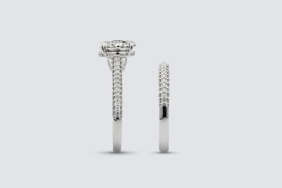 9ct White Gold Diamond Engagement Ring & Wedding Band Set 2.00ct