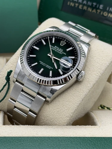 Rolex Datejust 36mm 126234 green ombré dial, fluted, oyster, 2026 unworn