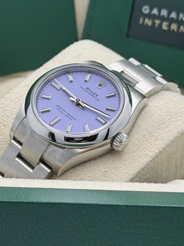 Rolex Oyster Perpetual 31mm, 277200, lavender dial, oyster bracelet, 2025