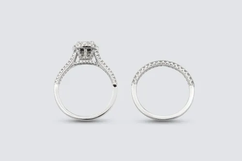 9ct White Gold Diamond Engagement Ring & Wedding Band Set 1.00ct