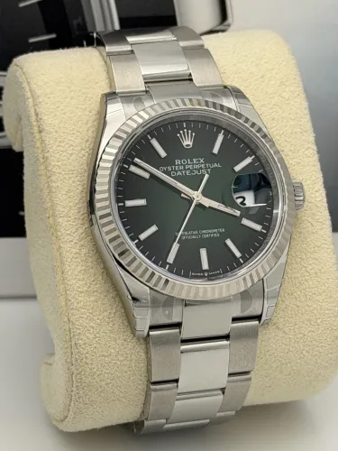 Rolex Datejust 36mm 126234 green ombré dial, fluted, oyster, 2026 unworn