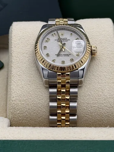 Rolex Datejust 26mm cream jubilee arabic dial bi metal 179173 2008