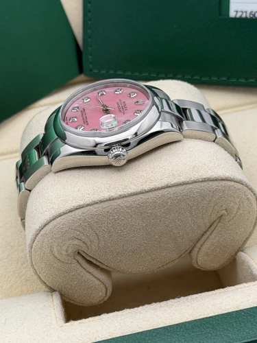 Rolex Datejust 31mm 178240 smooth bezel, oyster bracelet, aftermarket pink MOP dial, 2016