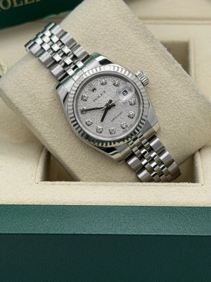 Rolex Datejust 26mm 179174, silver jubilee dial, fluted bezel, jubilee, 2006
