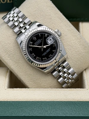 Rolex Datejust 26mm 179174 black roman dial jubilee bracelet 2009