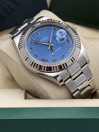 Rolex Datejust 2 41mm 116334 blue roman dial, oyster bracelet, 2014