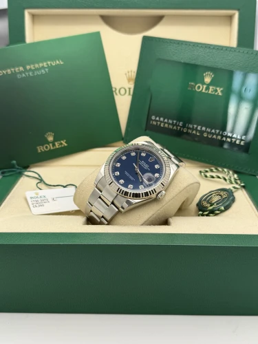Rolex Datejust 4mm 126334 blue dia dial, fluted, oyster bracelet, 2021