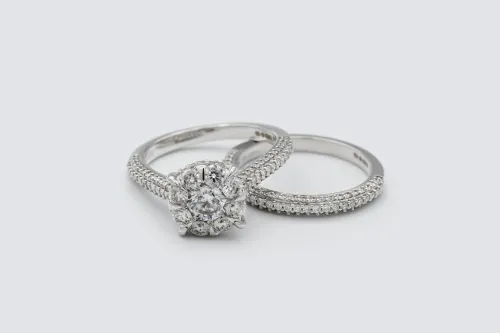 9ct White Gold Diamond Engagement Ring & Wedding Band Set 2.00ct