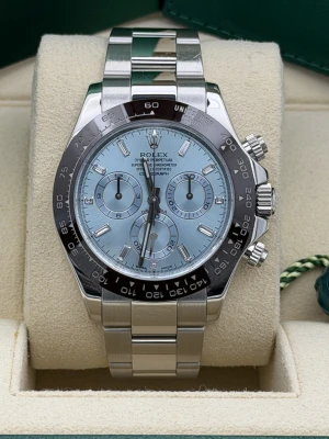 Rolex Daytona 40mm, 116506 platinum ice blue baguette dial  2019
