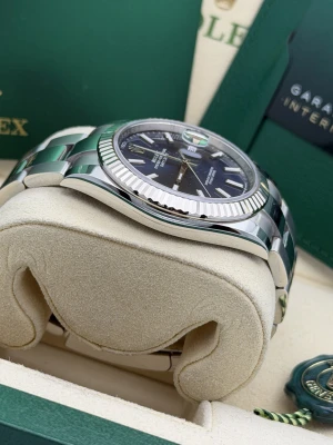 Rolex Datejust 41mm 126334 blue baton dial, fluted, oyster bracelet, 2022 unworn