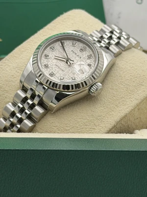 Rolex Datejust 26mm 179174, silver jubilee dial, fluted bezel, jubilee, 2006