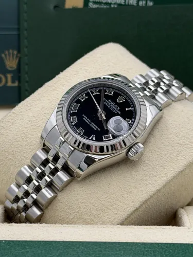 Rolex Datejust 26mm 179174 black roman dial jubilee bracelet 2009
