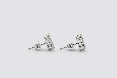 9ct White Gold Diamond Flower Stud Earrings 1.85ct