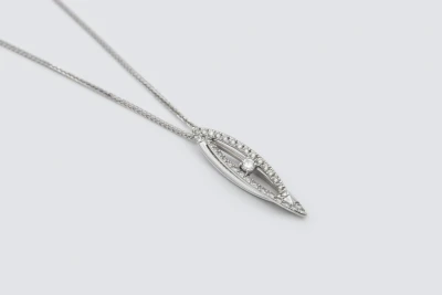 9ct White Gold Diamond Jewellery Set – 0.75ct Necklace & 0.50ct Earrings