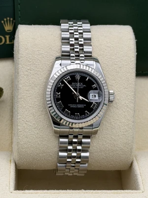 Rolex Datejust 26mm 179174 black roman dial jubilee bracelet 2009